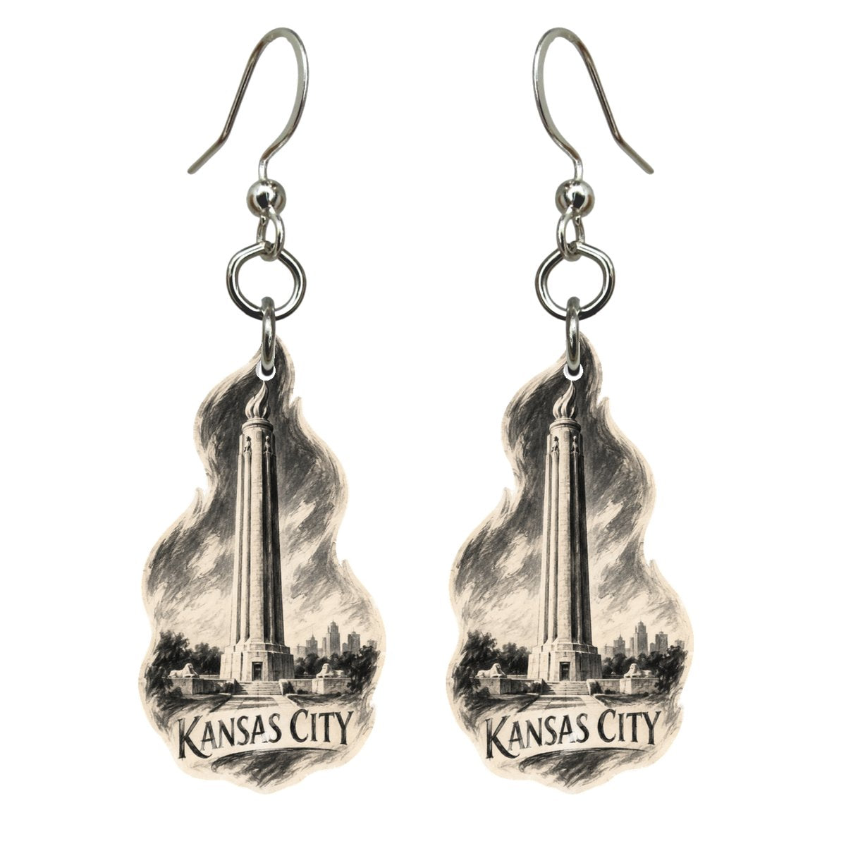 She's Choosing Kansas City Earrings | Charcoal Gesture | S1029