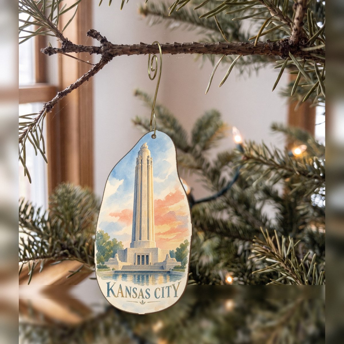 She's Choosing Kansas City Ornament | Restrained Watercolor | S1030-O