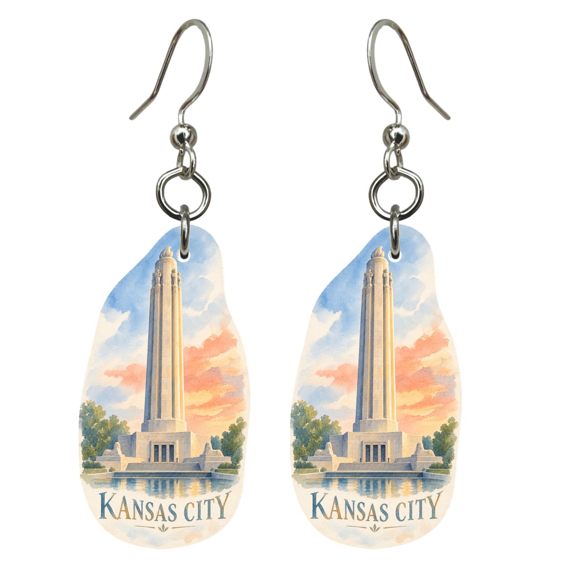 She's Choosing Kansas City Earrings | Restrained Watercolor | S1030