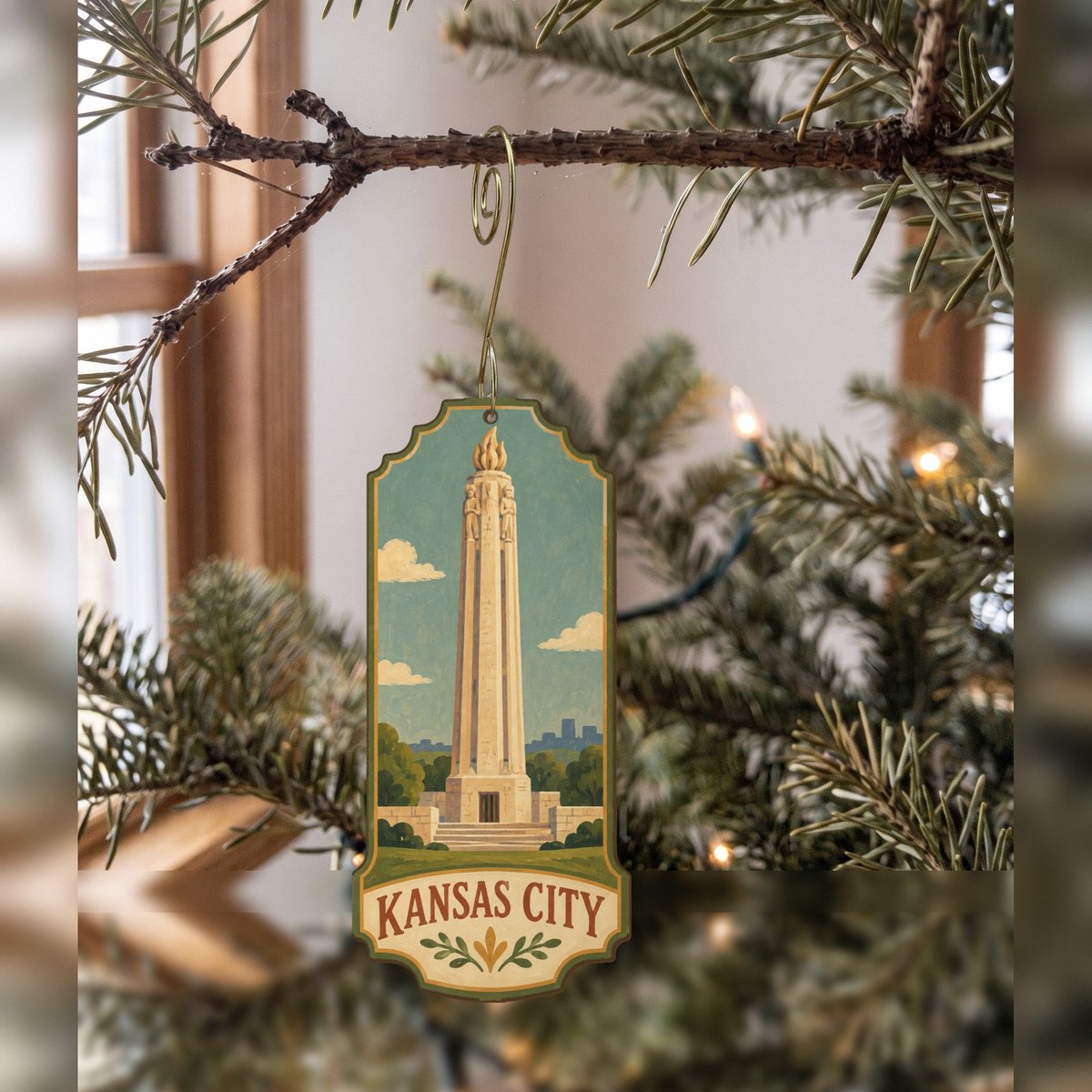 She's Choosing Kansas City Ornament | Naive Folk Painting | S1032-O
