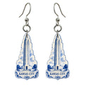 She's Choosing Kansas City Earrings | Blue-And-White Ceramic Illustration | S1033