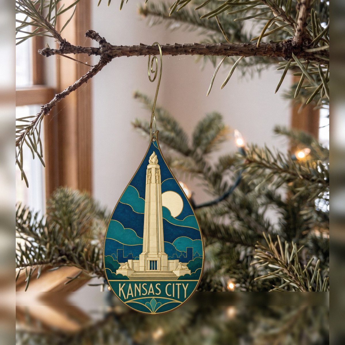 She's Choosing Kansas City Ornament | Cloisonné-Inspired Graphic | S1034-O