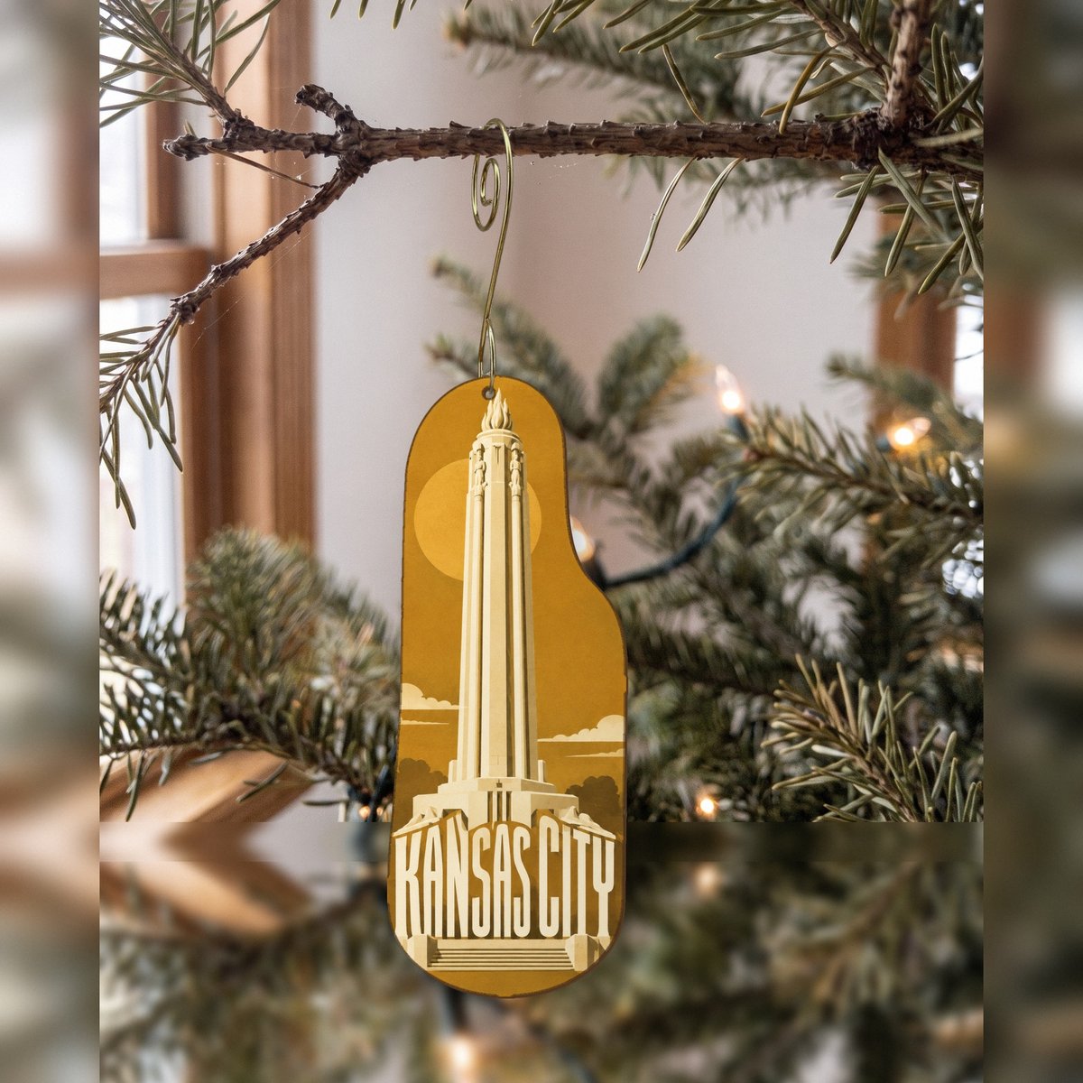 She's Choosing Kansas City Ornament | Typographic Illustration | S1035-O