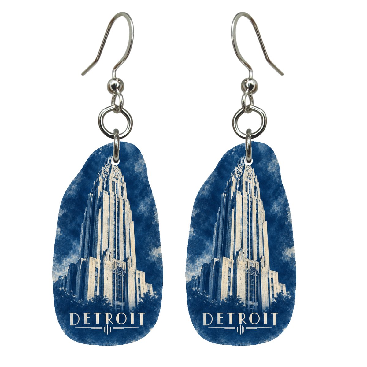 She's Choosing Detroit Earrings | Cyanotype-Inspired | S1043