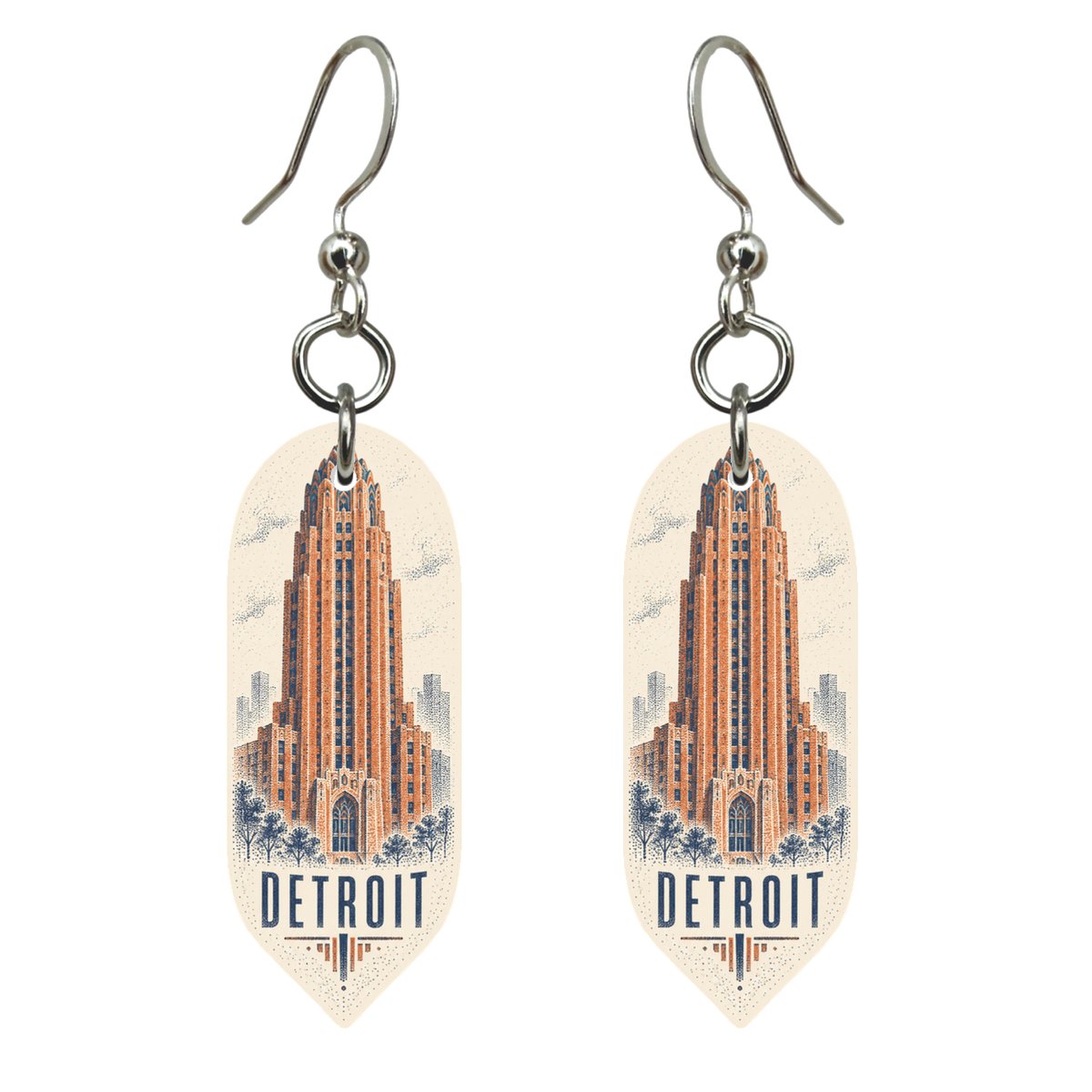 She's Choosing Detroit Earrings | Sparse Pointillism | S1045