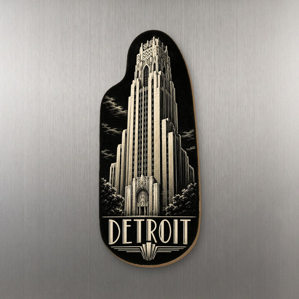 She's Choosing Detroit Magnet | Scratchboard | S1046-M