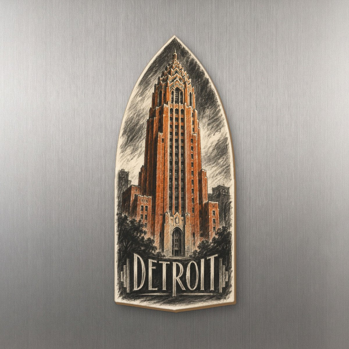 She's Choosing Detroit Magnet | Charcoal Gesture | S1047-M