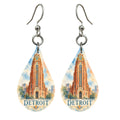 She's Choosing Detroit Earrings | Restrained Watercolor | S1048