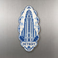 She's Choosing Detroit Magnet | Blue-And-White Ceramic Illustration | S1051-M