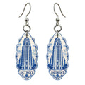She's Choosing Detroit Earrings | Blue-And-White Ceramic Illustration | S1051