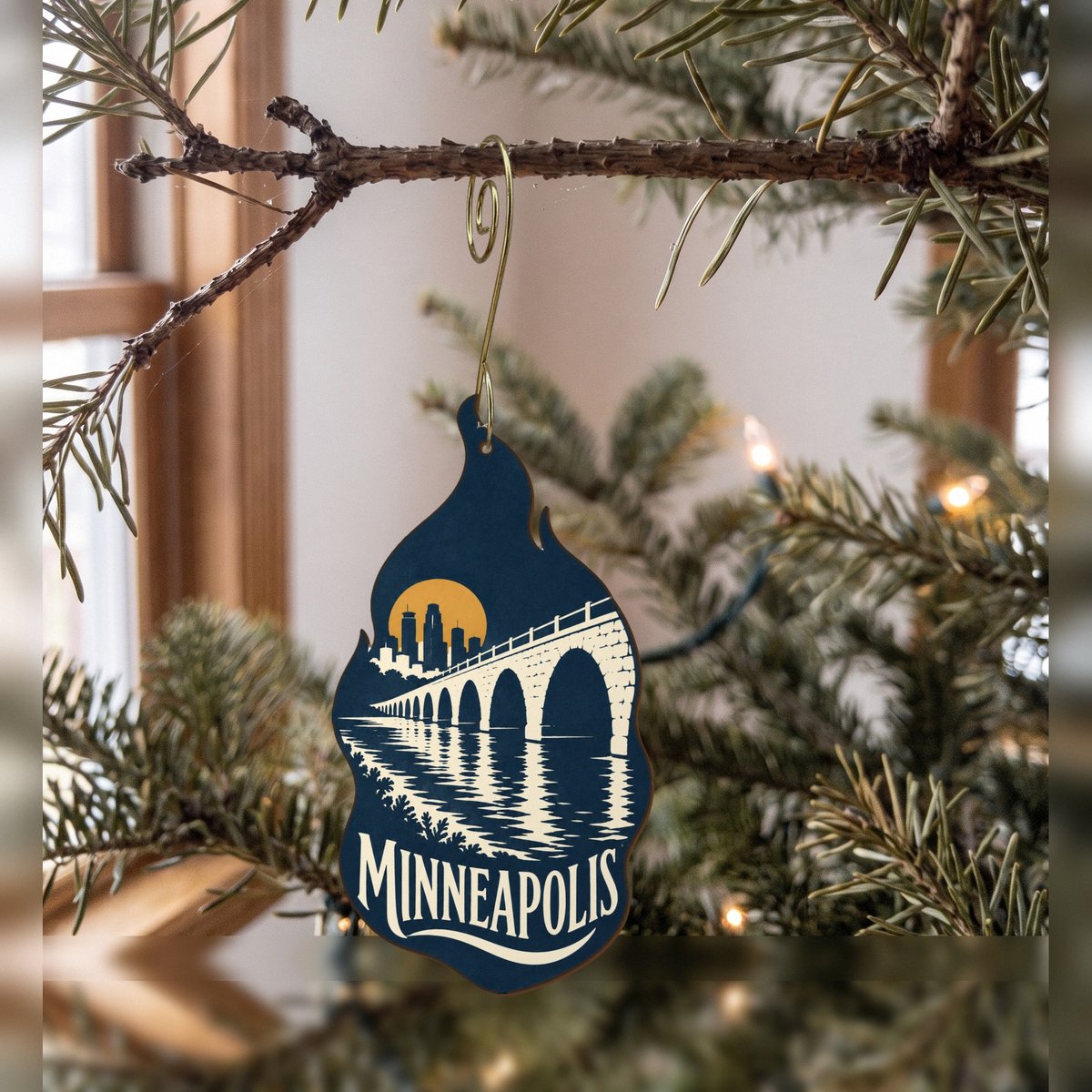 She's Choosing Minneapolis Ornament | Negative-Space Silhouette | S1055-O