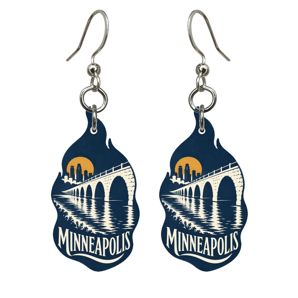 She's Choosing Minneapolis Earrings | Negative-Space Silhouette | S1055