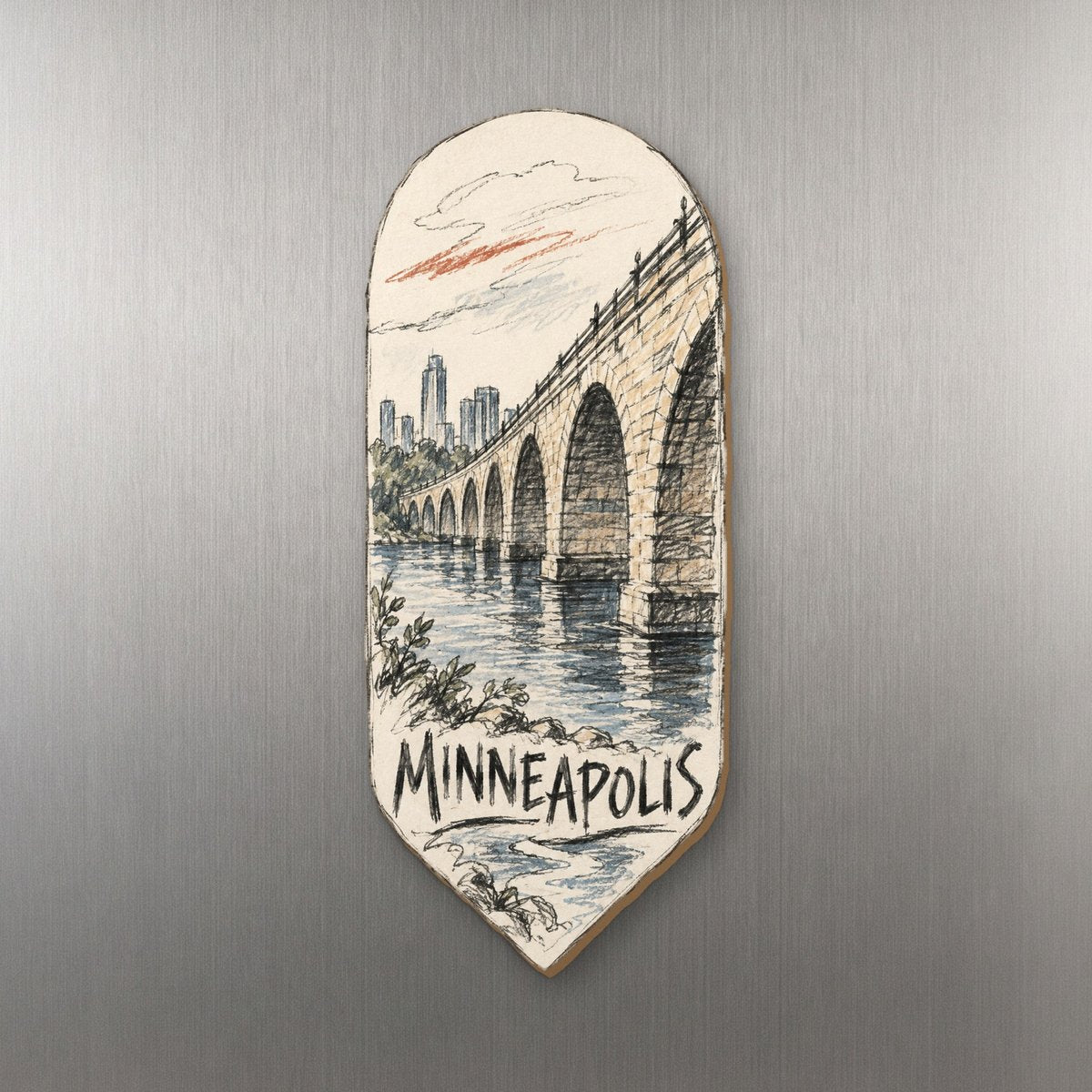 She's Choosing Minneapolis Magnet | Loose Contour Sketch | S1057-M