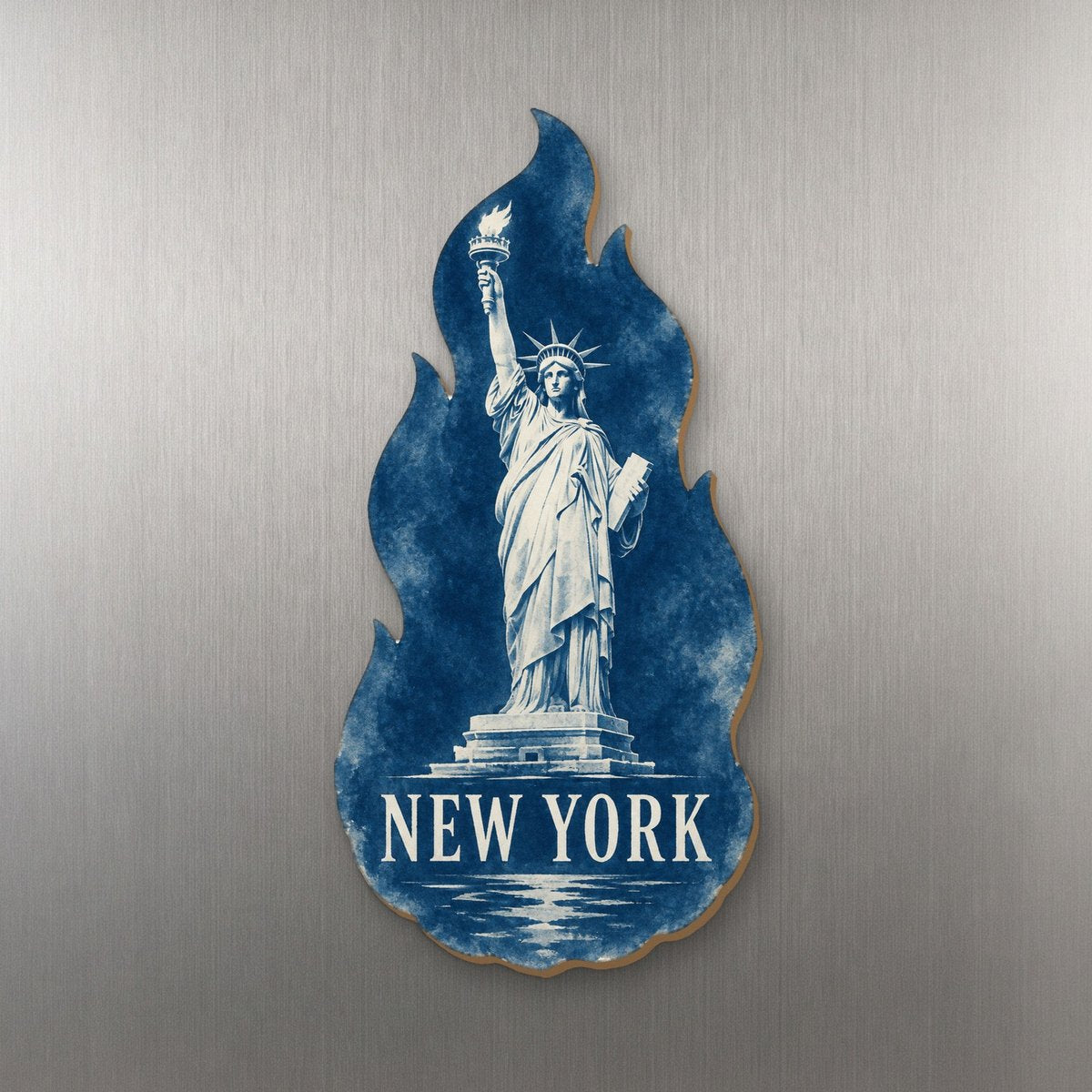 She's Choosing New York Magnet | Cyanotype-Inspired | S106-M