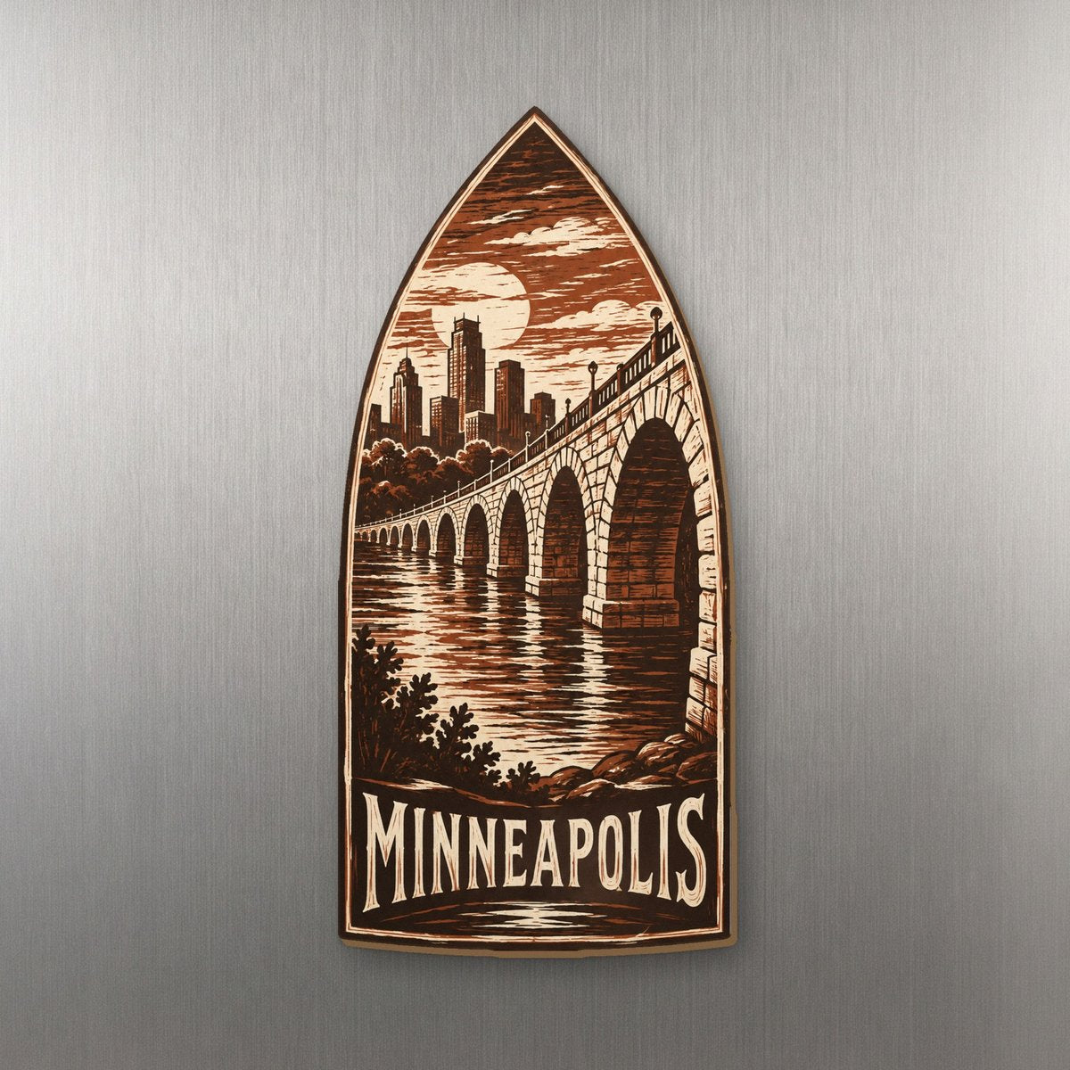 She's Choosing Minneapolis Magnet | Woodcut | S1060-M