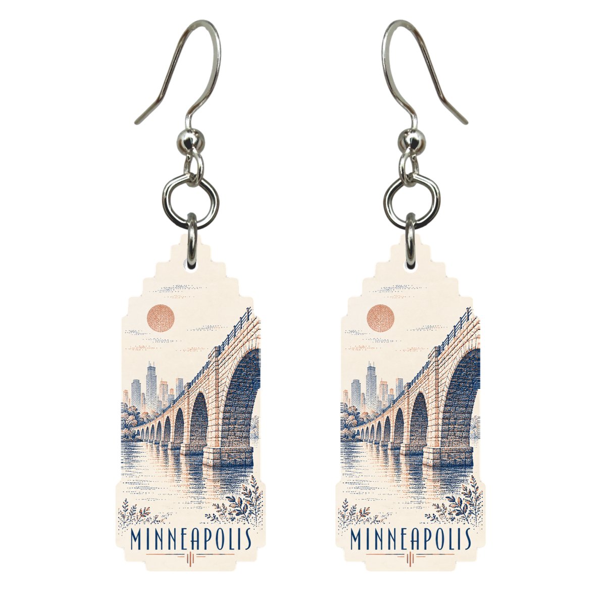 She's Choosing Minneapolis Earrings | Sparse Pointillism | S1063