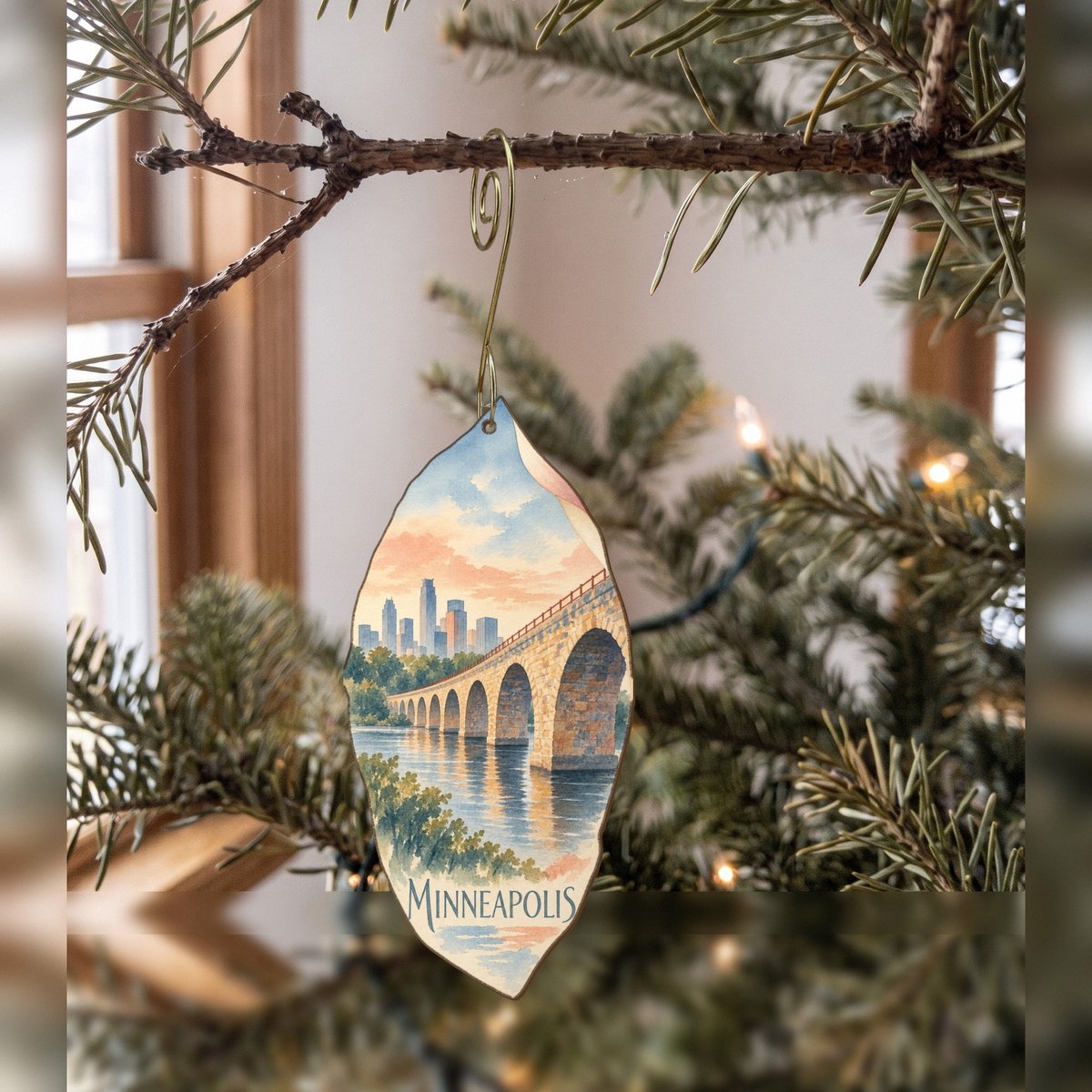 She's Choosing Minneapolis Ornament | Restrained Watercolor | S1066-O