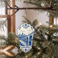 She's Choosing Minneapolis Ornament | Blue-And-White Ceramic Illustration | S1069-O