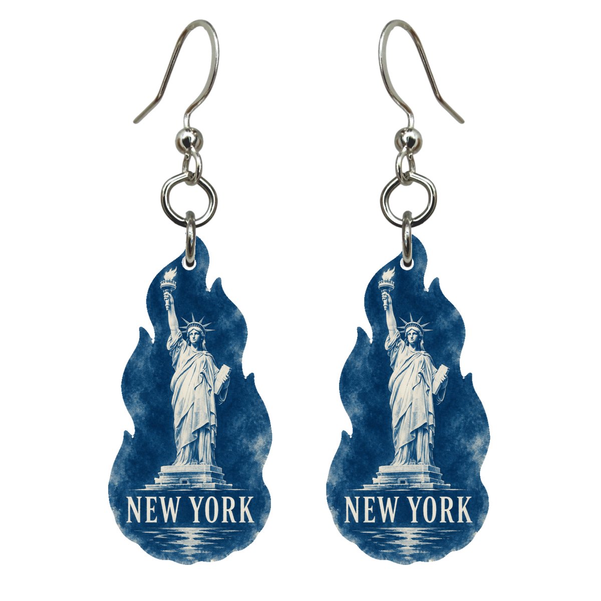 She's Choosing New York Earrings | Cyanotype-Inspired | S106