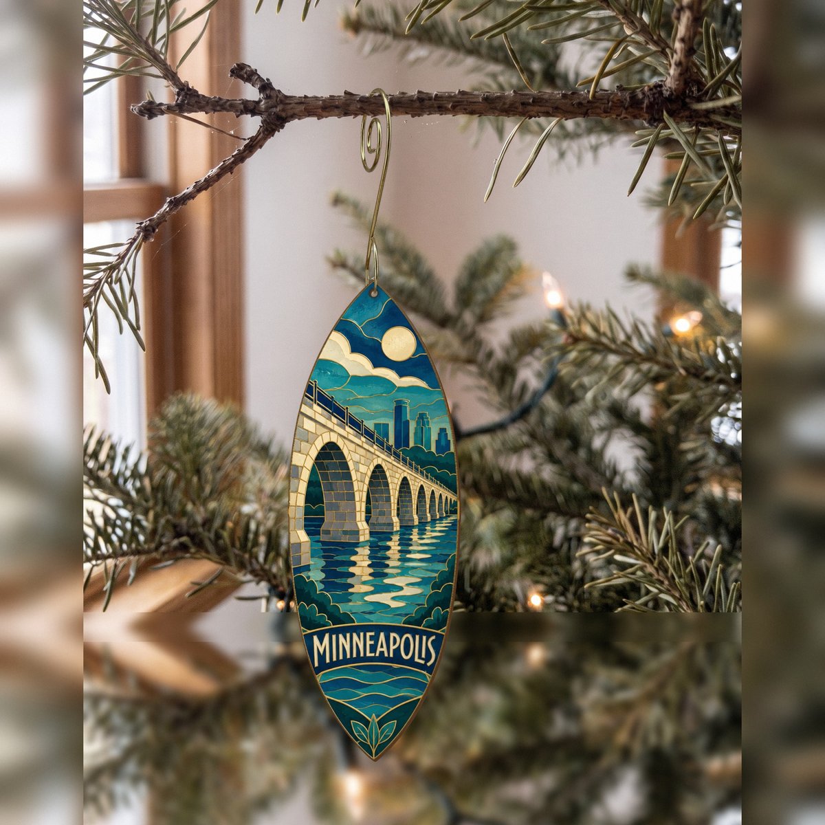 She's Choosing Minneapolis Ornament | Cloisonné-Inspired Graphic | S1070-O
