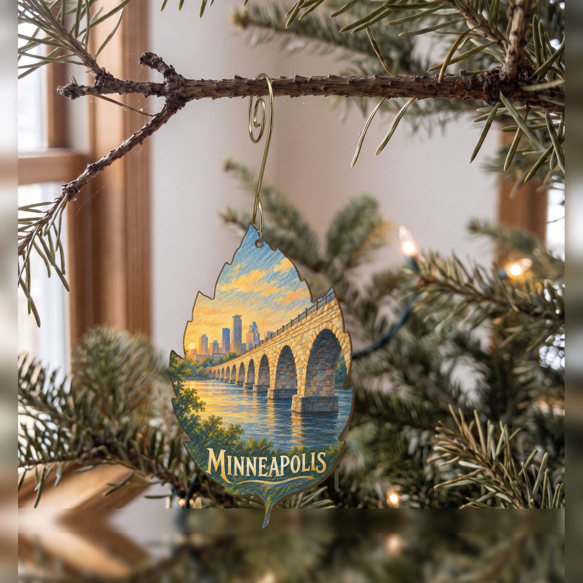 She's Choosing Minneapolis Ornament | Colored Pencil over Gouache | S1072-O