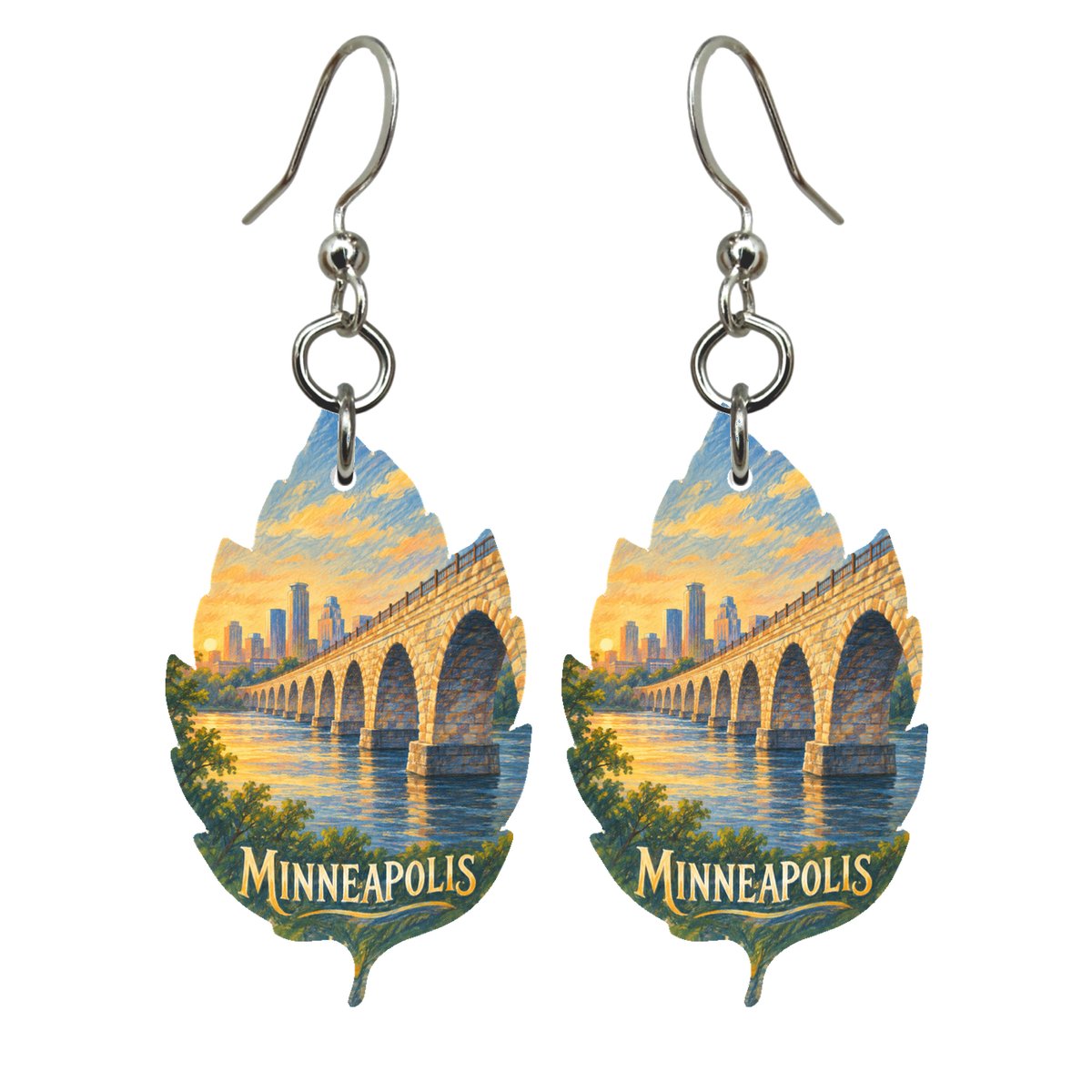 She's Choosing Minneapolis Earrings | Colored Pencil over Gouache | S1072