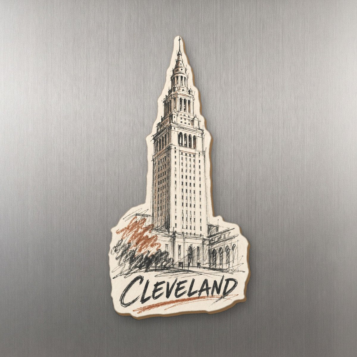 She's Choosing Cleveland Magnet | Loose Contour Sketch | S1075-M
