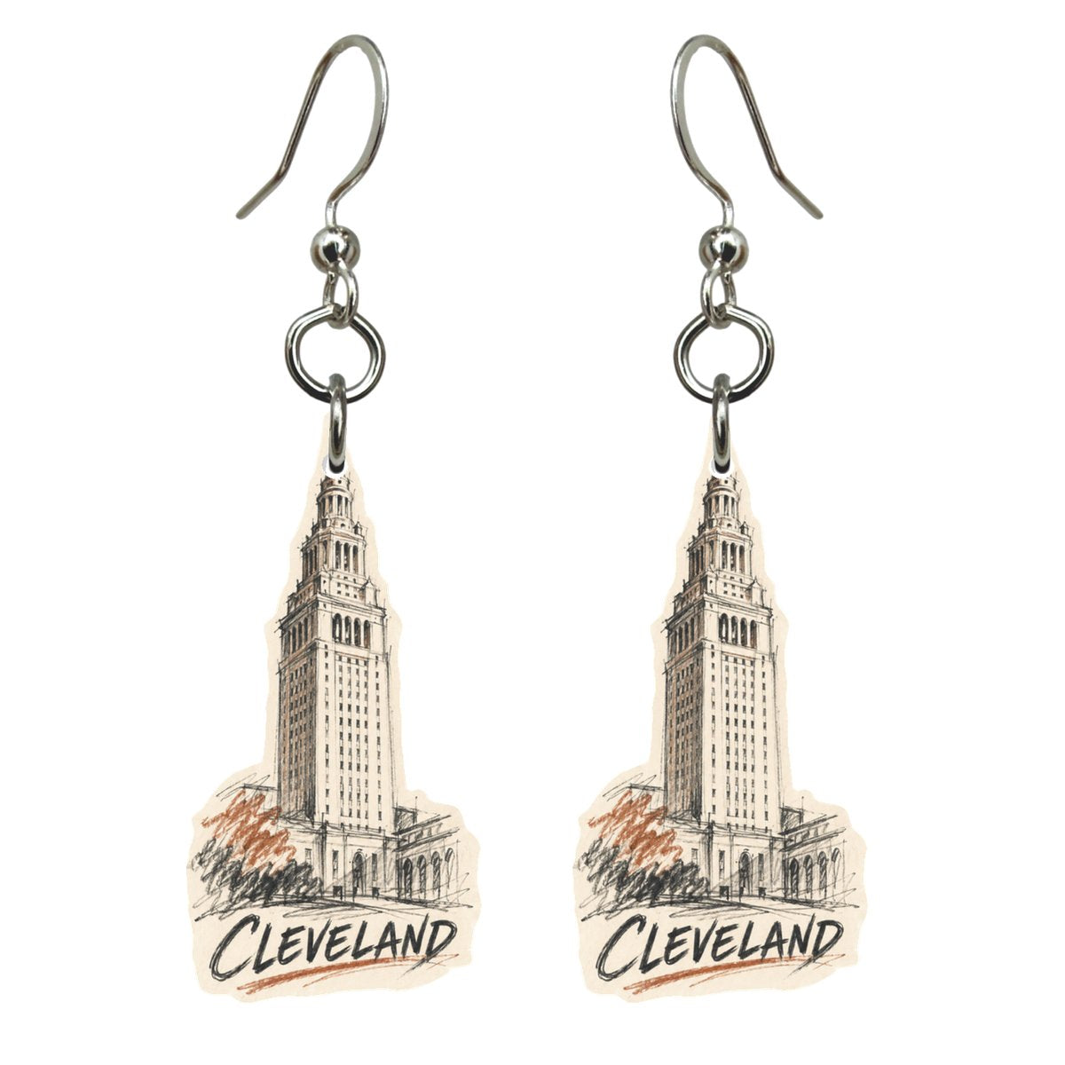 She's Choosing Cleveland Earrings | Loose Contour Sketch | S1075