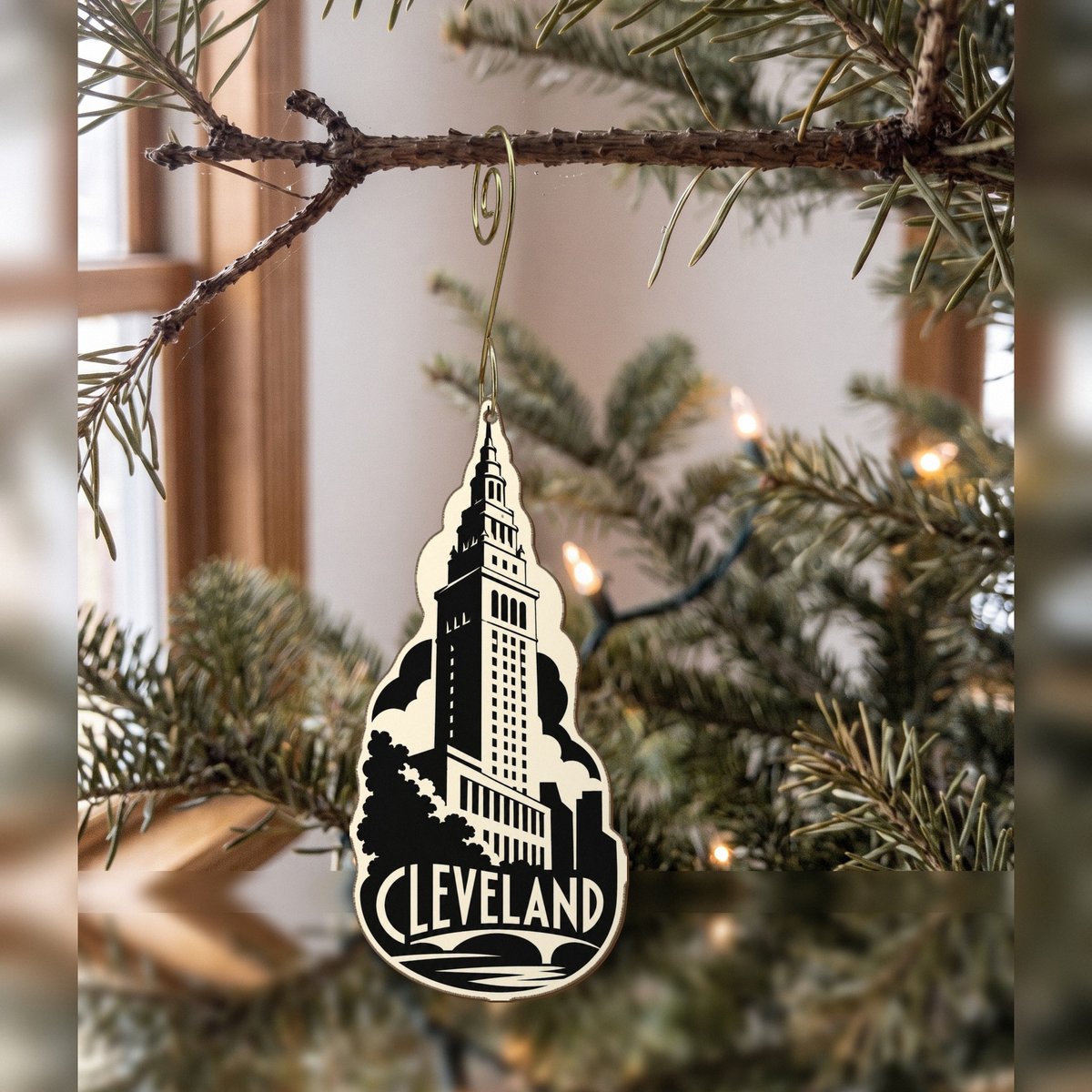 She's Choosing Cleveland Ornament | Notan | S1076-O