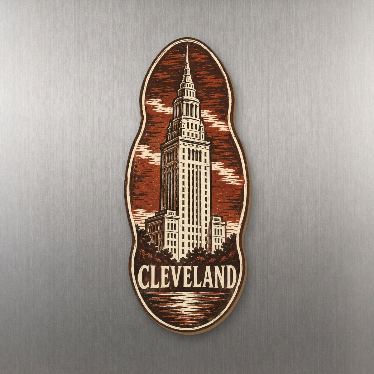 She's Choosing Cleveland Magnet | Woodcut | S1078-M