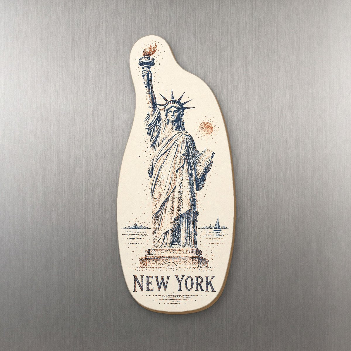 She's Choosing New York Magnet | Sparse Pointillism | S108-M