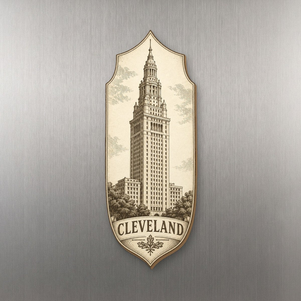 She's Choosing Cleveland Magnet | Etching-Inspired Linework | S1080-M