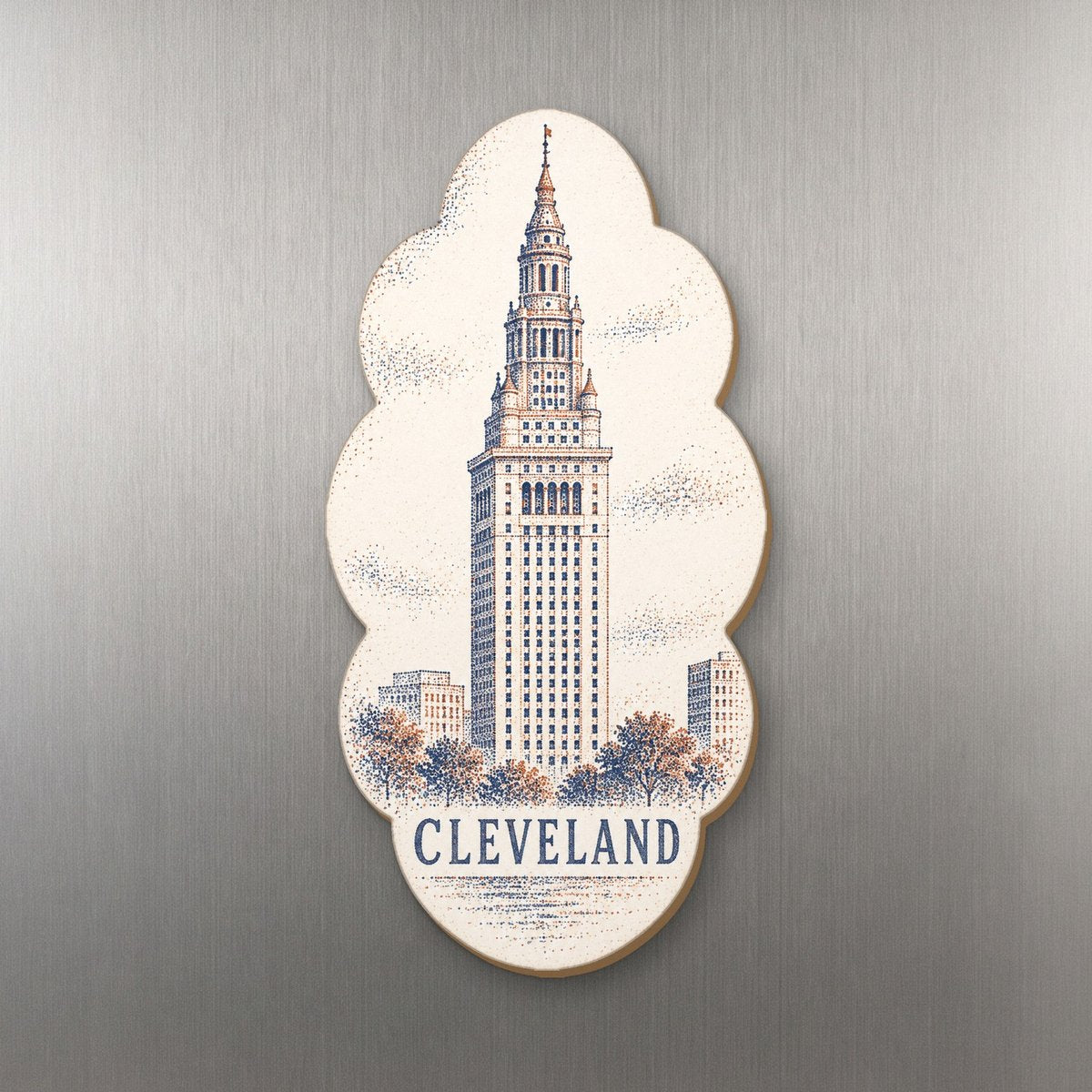She's Choosing Cleveland Magnet | Sparse Pointillism | S1081-M