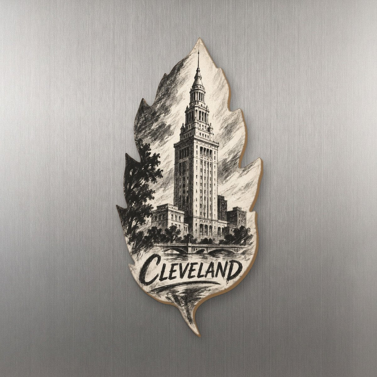 She's Choosing Cleveland Magnet | Charcoal Gesture | S1083-M