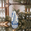 She's Choosing Cleveland Ornament | Blue-And-White Ceramic Illustration | S1087-O
