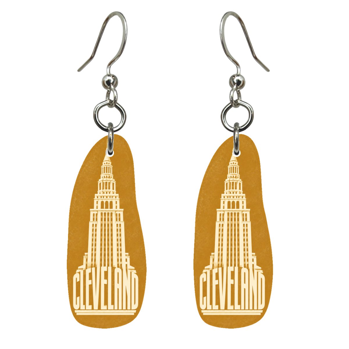 She's Choosing Cleveland Earrings | Typographic Illustration | S1089