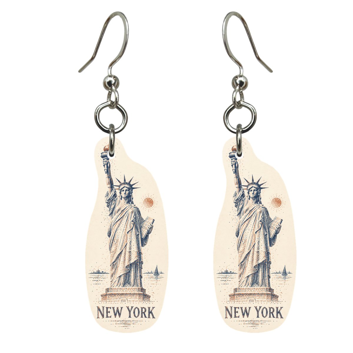 She's Choosing New York Earrings | Sparse Pointillism | S108