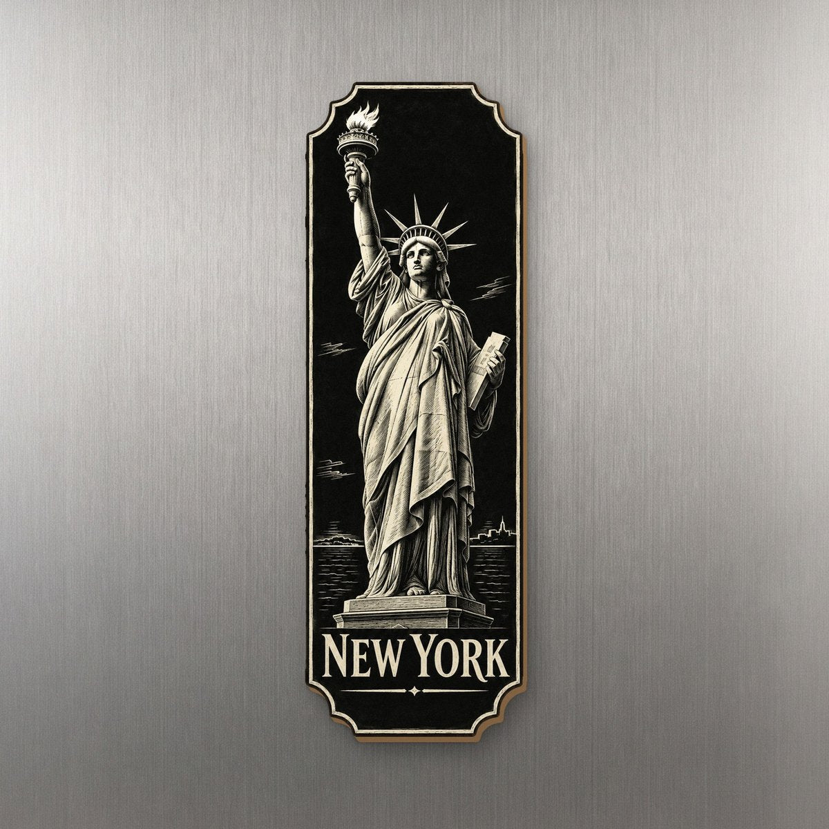 She's Choosing New York Magnet | Scratchboard | S109-M