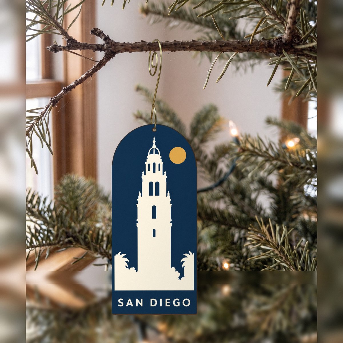 She's Choosing San Diego Ornament | Negative Space Silhouette | S1091-O