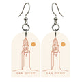 She's Choosing San Diego Earrings | Continuous Line Drawing | S1092