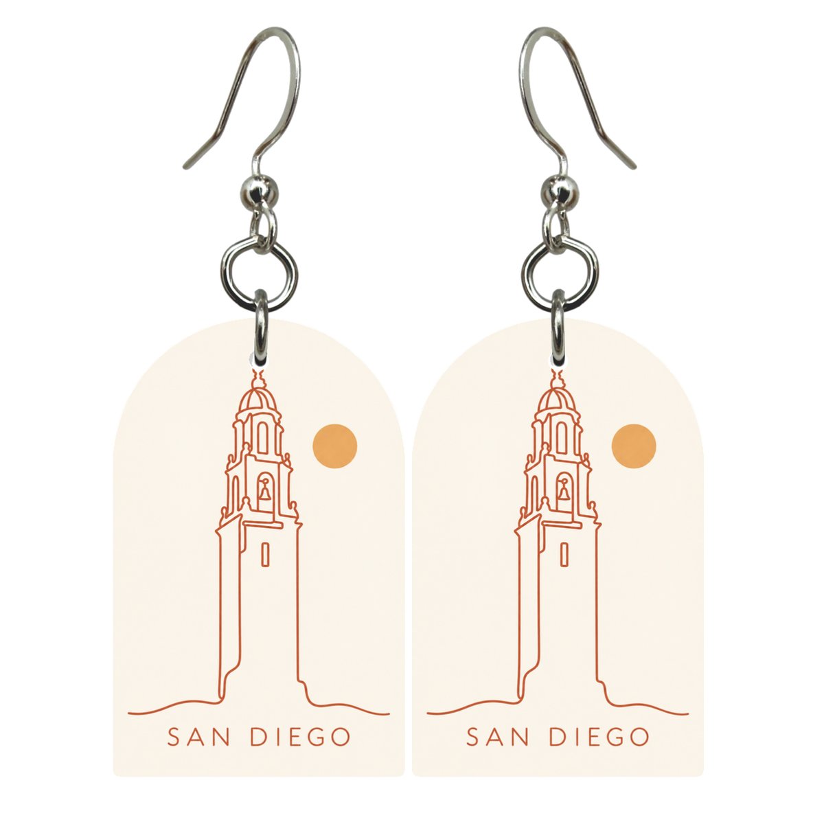 She's Choosing San Diego Earrings | Continuous Line Drawing | S1092