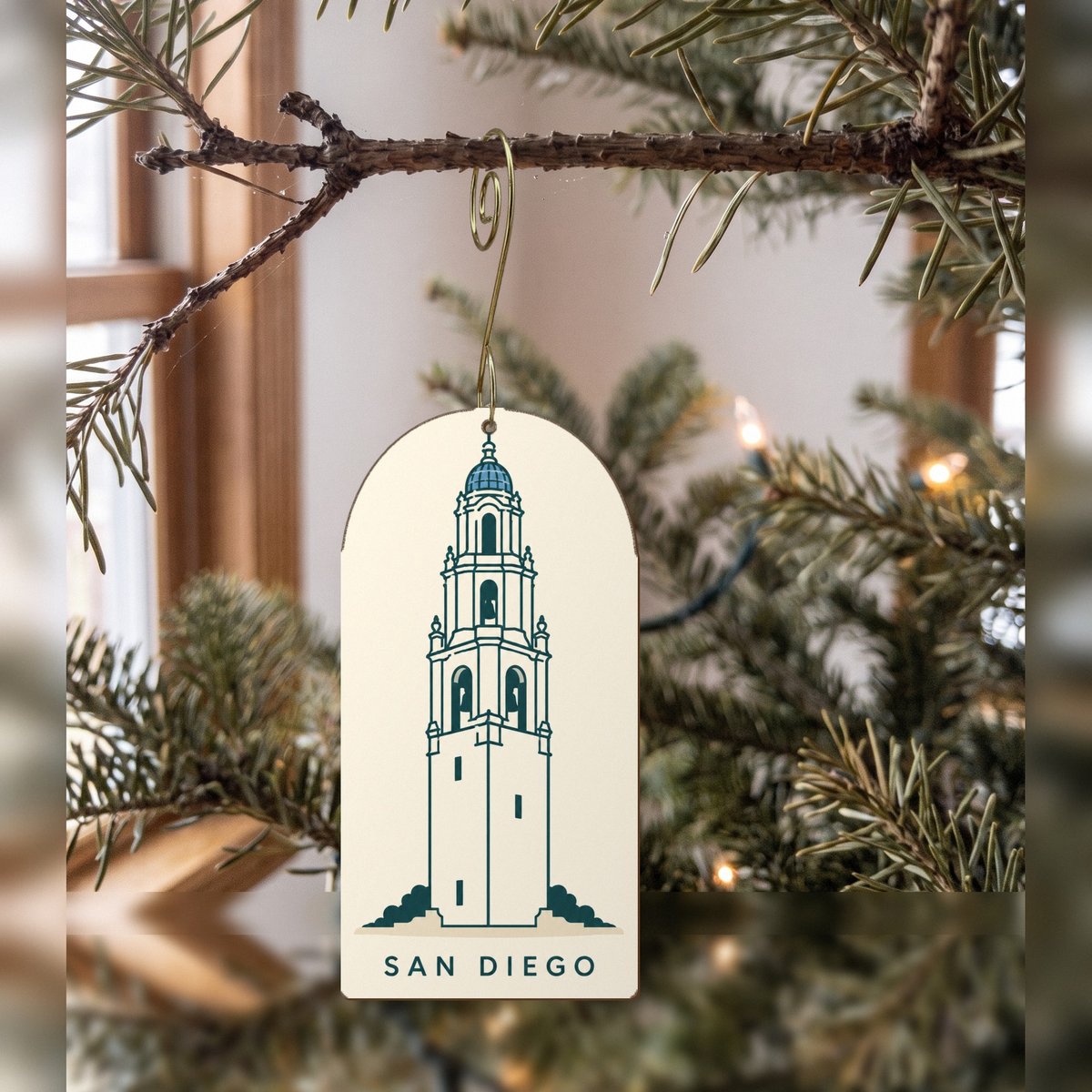 She's Choosing San Diego Ornament | Architectural Monoline | S1093-O