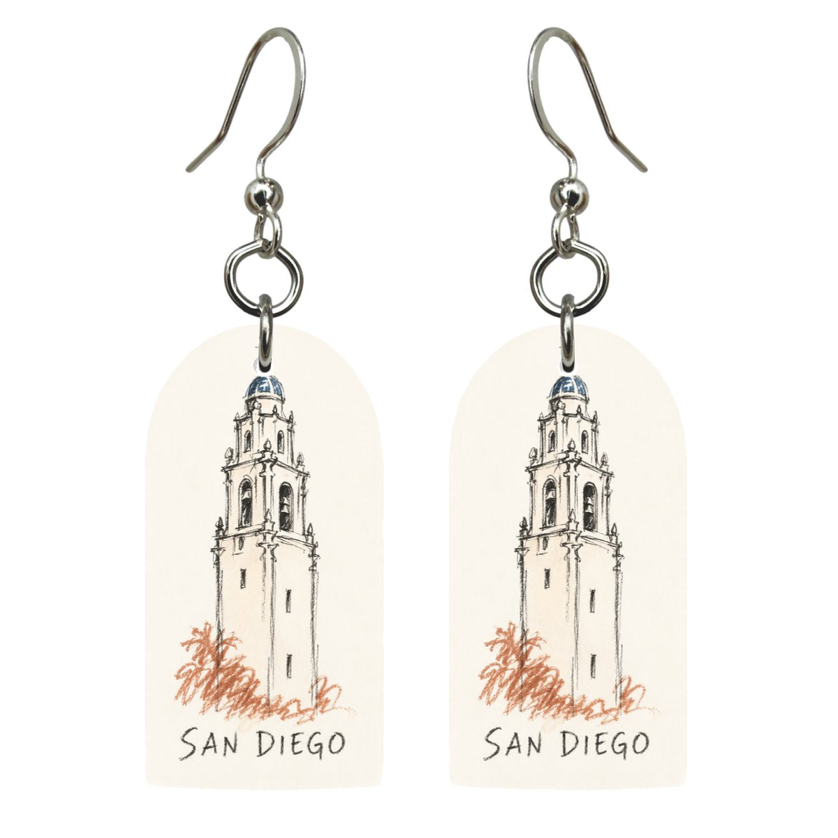 She's Choosing San Diego Earrings | Loose Contour Sketch | S1094