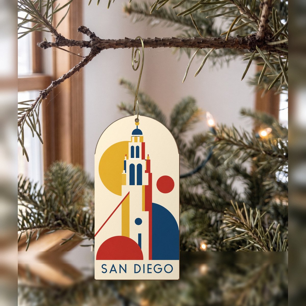 She's Choosing San Diego Ornament | Bauhaus Inspired Abstraction | S1097-O