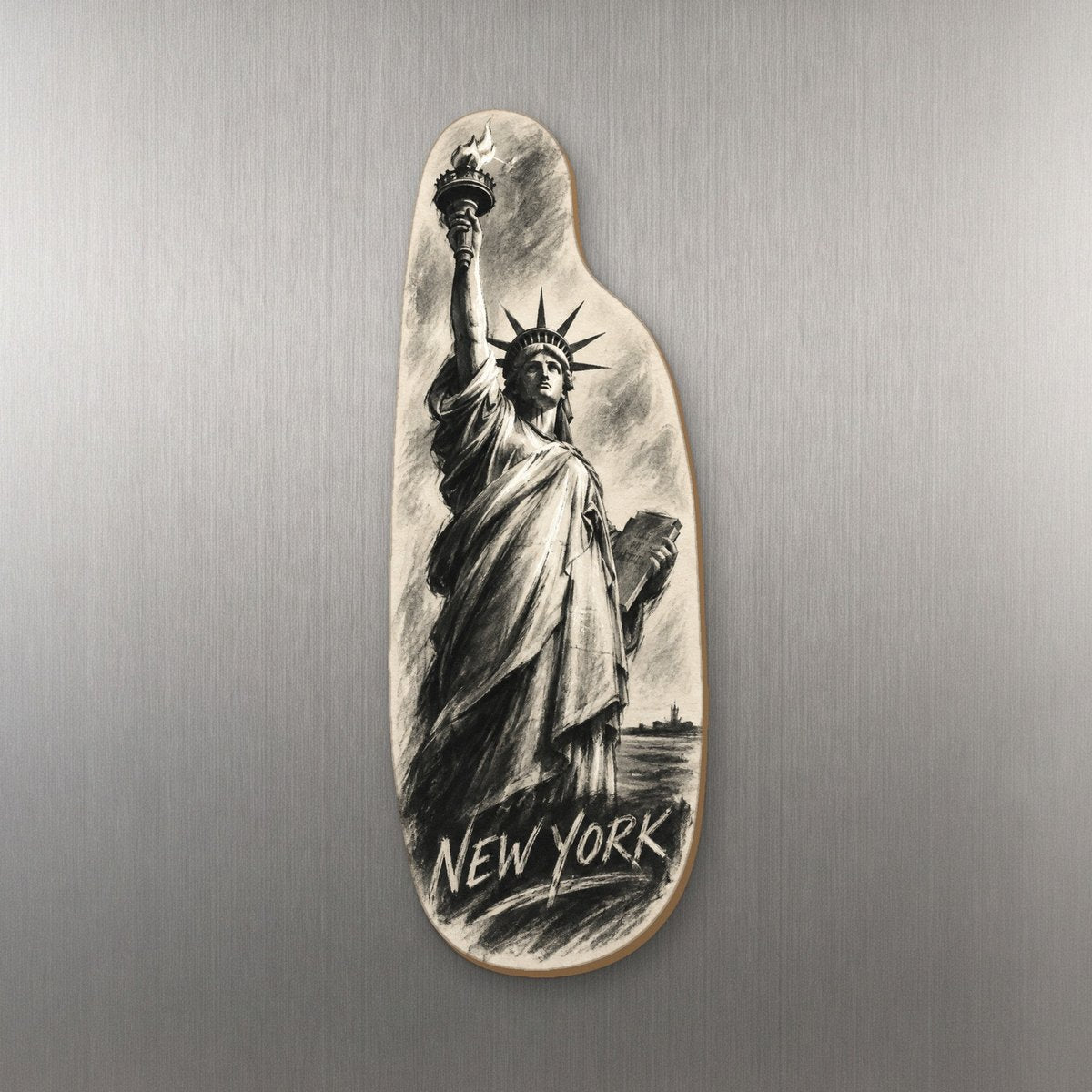 She's Choosing New York Magnet | Charcoal Gesture | S110-M