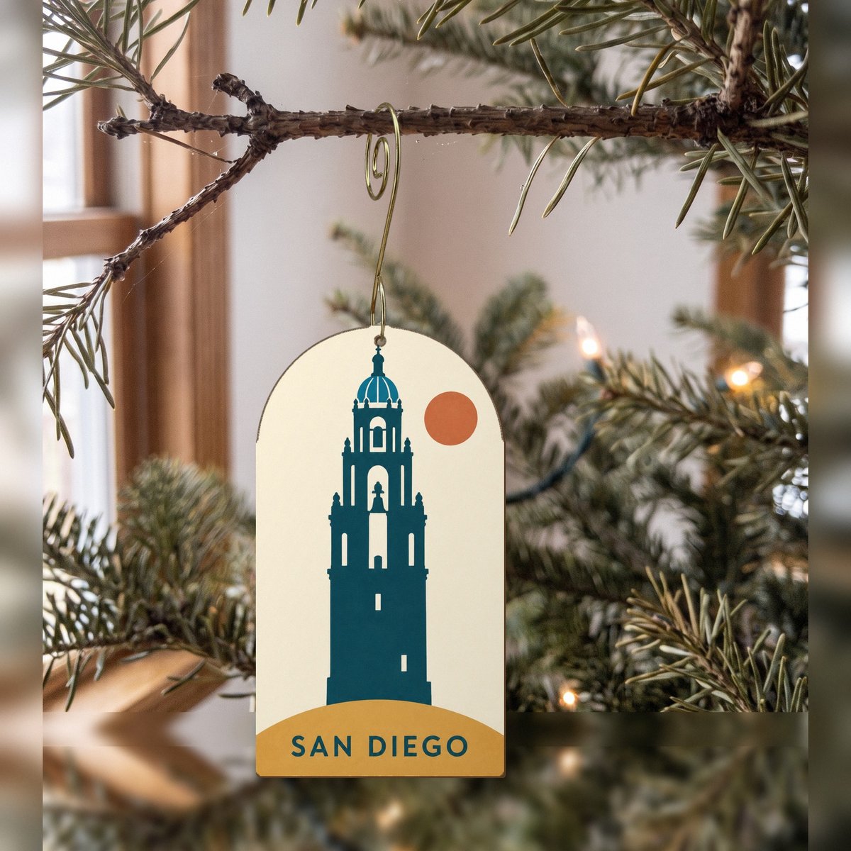 She's Choosing San Diego Ornament | Cut Paper Silhouette | S1100-O