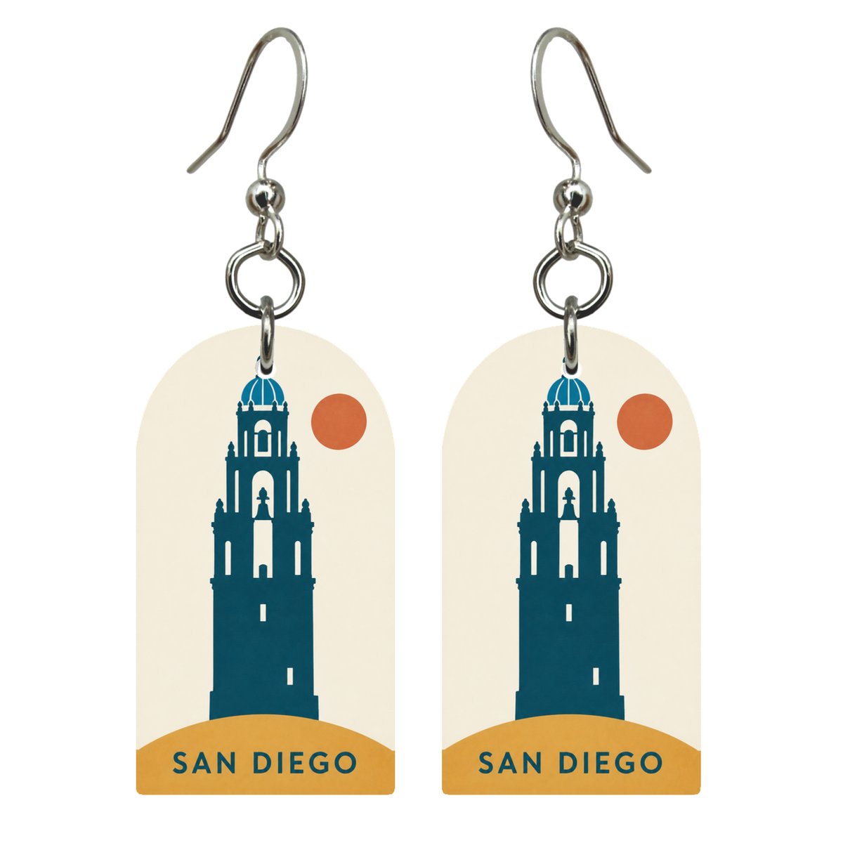 She's Choosing San Diego Earrings | Cut Paper Silhouette | S1100