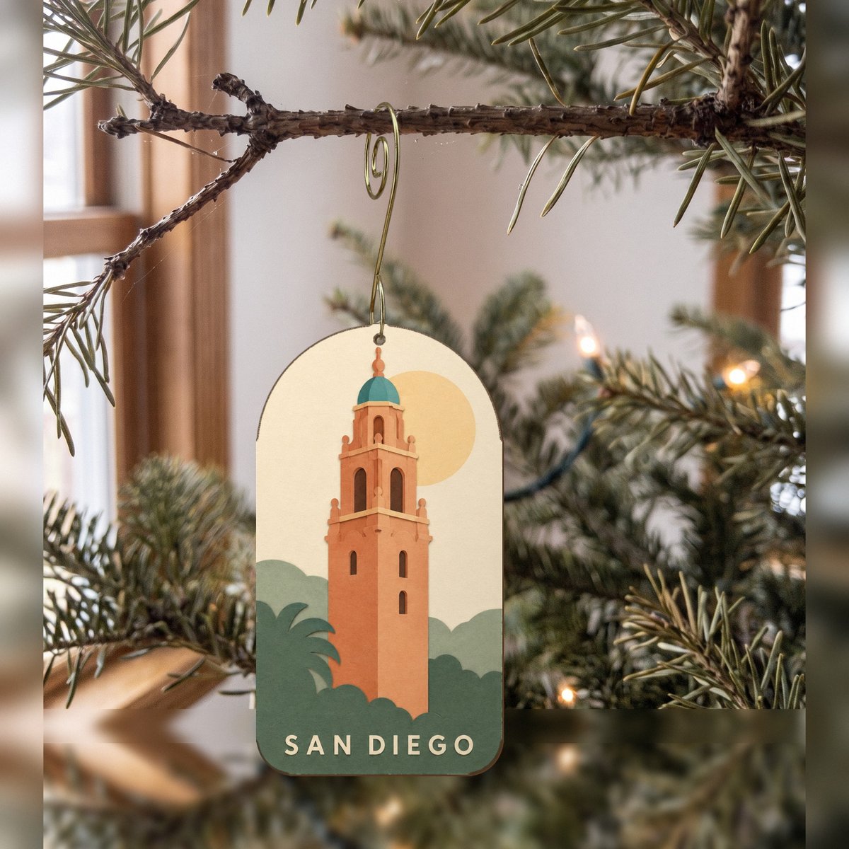 She's Choosing San Diego Ornament | Layered Paper Cut | S1101-O