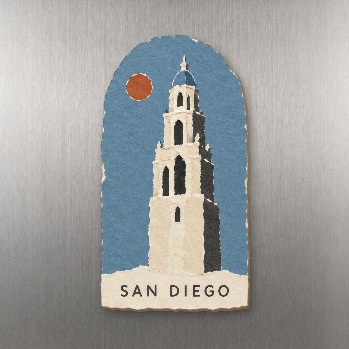 She's Choosing San Diego Magnet | Torn Paper Collage | S1102-M