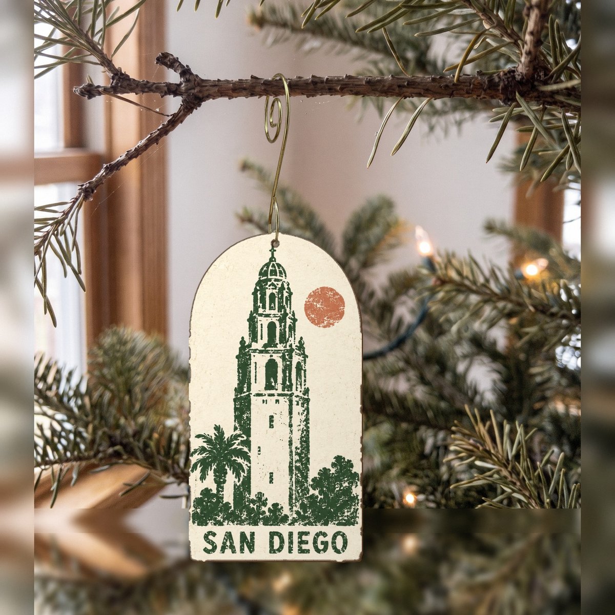 She's Choosing San Diego Ornament | Rubber Stamp Print | S1105-O